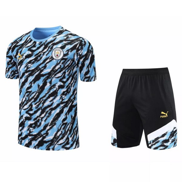 Trainingsshirt Manchester City Anzüge 2021-2022 Blau Günstige Fußballtrikots